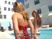 From the hotel pool to the bed with two hotties.. 