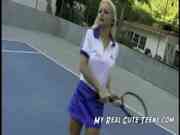 Silvia saint and leanni lei team up for a bj at center court