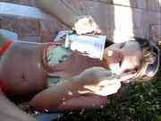 Juh riding besides the pool - beauty - part 2 [br] 